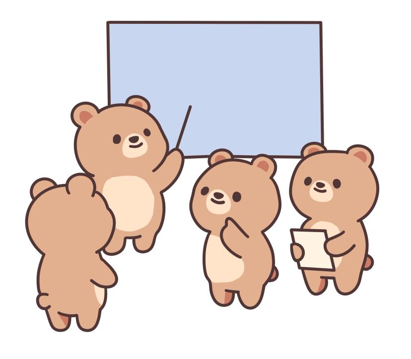 Bears in a classroom